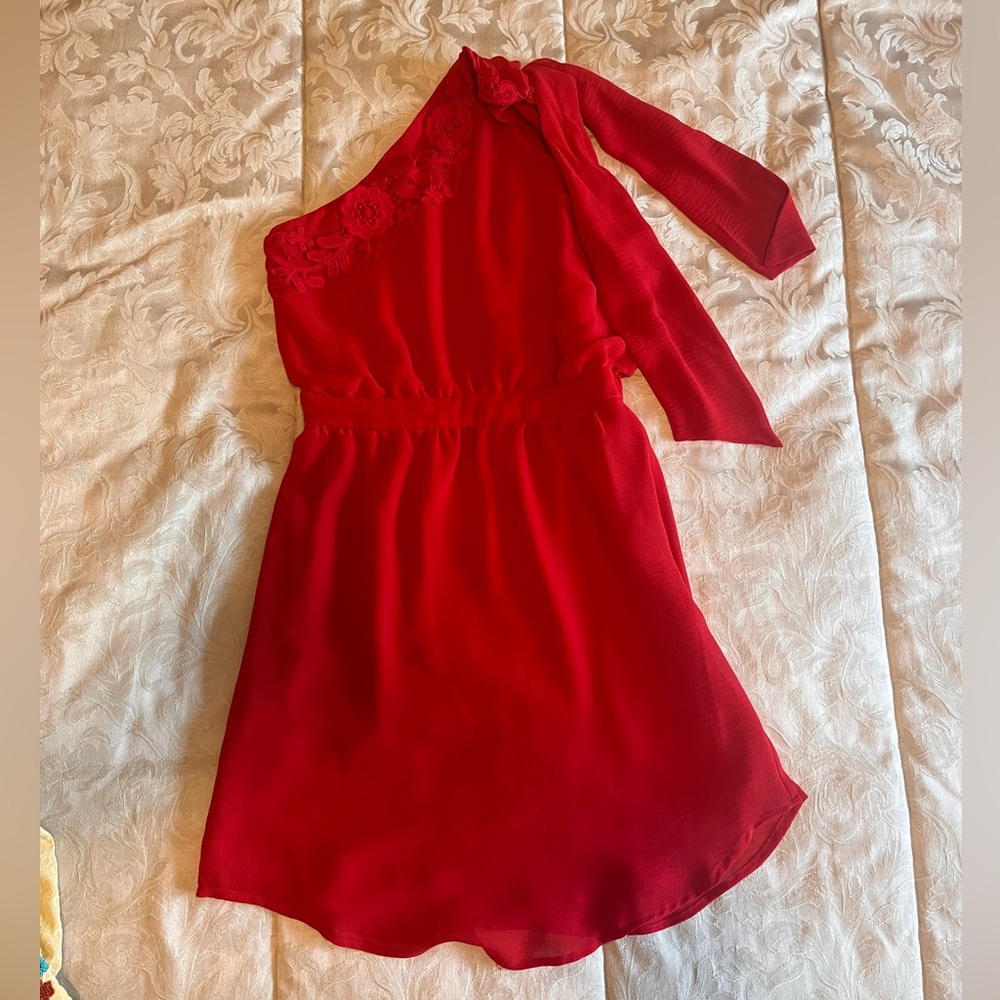 Mango off shoulder mini dress with bowtie